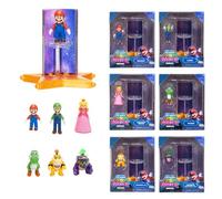 The Super Mario Galaxy Movie 1.5" Action Figure & Star Launcher Multipack | Officially Licensed, 6 Mini Figures & Star Launcher, Includes Mario, Luigi, Peach, Bowser Jr., Wonder Bowser Jr., & Yoshi