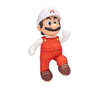 The Super Mario Galaxy Movie Fire Mario Poseable Plush 14" / 35cm, Officially Licensed by Jakks Pacific, Plush with Sculpted Roto Head, Nintendo Collectible Plush, for Ages 3+