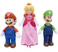The Super Mario Galaxy Movie Jumbo Plush Multipack 9" / 23cm, Officially Licensed by Jakks Pacific, Includes Mario, Luigi and Peach Collectible Plush Figures, for Ages 3+