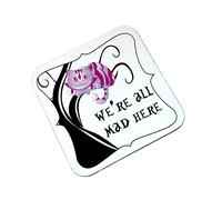 The Supreme Gift Company Alice in Wonderland We're All Mad Here High Gloss Square Wooden Coaster