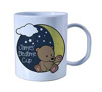 The Supreme Gift Company Children's Personalised Bedtime Plastic Unbreakable Cup - Bear & Moon - BPA Free Kids Milk Mug