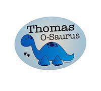 The Supreme Gift Company Personalised Blue Dinosaur Kids Bedroom Metal Door Plaque