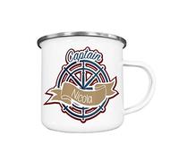 The Supreme Gift Company Personalised Enamel Mug, Caravan Fishing Captain Printed Drinks Cup