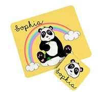 The Supreme Gift Company Personalised Panda Yellow Placemat And Coaster, for Boys and Girls