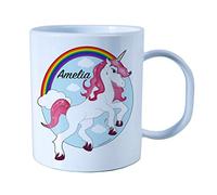 The Supreme Gift Company Personalised Plastic Unbreakable Kids Cup, Toddler Cup Unicorn for Girls BPA FREE