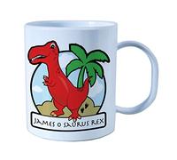 The Supreme Gift Company Personalised Unbreakable Cup, RED T-REX City Kids Drinks Juice Mug BPA FREE