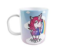 The Supreme Gift Company Personalised Unicorn Rainbow Kids Cup - BPA Free Plastic Unbreakable Drinks Mug, Custom Name Cloud Design Toddler Juice Cup, Dishwasher Safe