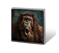 The Surprised Gorilla Square Metal Brooches 1 Inch Memorial Badges Exquisite Decorations Pins for Clothing