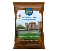 The Sussex Crisp Co. Rib of Sussex Beef & Horseradish Crisps 12 × 150 g - Bold Beef Flavour Kettle Chips with Horseradish Kick - British Hand-Cooked Crisps - Sharing Snack Case