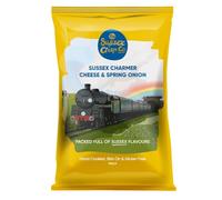 The Sussex Crisp Co. Sussex Charmer Cheese & Spring Onion Crisps - 12 × 150g - Hand-Cooked, Skin-On, Gluten-Free British Potato Snacks