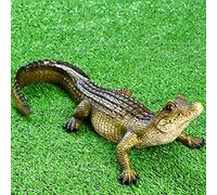 The Swamp Beast Lawn Alligator Crocodile Caiman Garden Sculpture 13 Inch Polyresin Full Color - Garden Sculptures Lawn Statues