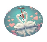 The Swan in Love Christmas Tree Skirt 36" Fashion Holiday Accessories Suitable for Halloween and Christmas