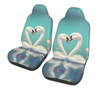 The Swan in Love Dua Sarung JOK Mobil,& Sarung JOK Mobil Depan, Cocok Untuk Sebagian Besar Mobil, SUV, Truk, Van, Dll.