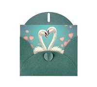 The Swan In Love Elegant Pearl Paper Holiday Greeting Card For Christmas, Blessing Cardï¼ŒBirthday, Valentine'S Day