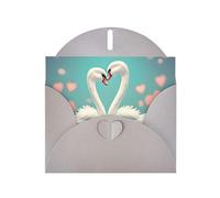 The Swan In Love Elegant Pearl Paper Holiday Greeting Card For Christmas, Blessing Cardï¼ŒBirthday, Valentine'S Day