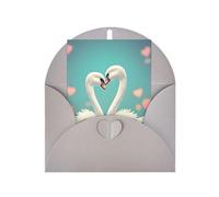 The Swan In Love Greeting Card, 4x6 Inch With Envelope, #Suitable For Birthdays, Weddings, And Business Events.