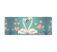 The swan in Love Keyboard pad with Non-Slip Rubber Base and Stitched Edges, Suitable for Office and Home use, 80 x 30 cm.