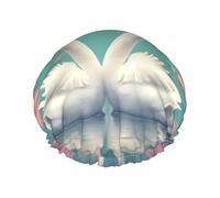The swan in love Large Double-layer shower cap prevents hair from getting tangled during showering and skincare.