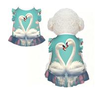 The swan in love M Pet Apparel for Small Dogs-Cute Summer Outfit for Puppy, Soft Breathable Pet Clothes for Cat