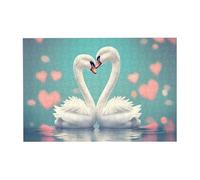 The swan in love Pattern Wooden Jigsaw Puzzle Horizontal 300 Pieces for Family Leisure and Creativity Enhancement