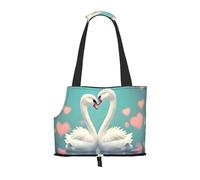 The Swan In Love Pet Carrier Bag-Foldable Travel Tote For Small Dogs Cats, Portable Soft Sided Pet Crate With Seatbelt For Cat Puppy