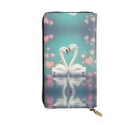 The swan in Love Printed Clutch (7.5x4.1 in) | Leather Wallet