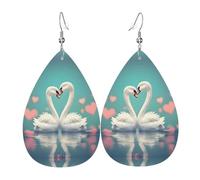 The swan in love Teardrop earrings are perfect for holiday gatherings parties or family dinner decorations.