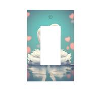 The swan in Love Unbreakable Polycarbonate Switch Plate-Modern 1 Gang Light Cover for Home Office with Matching Screws