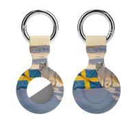 The Swedish Flag And Foxes Compatible with Airtag GPS Cases 1PCS