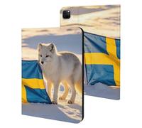 The Swedish Flag And Foxes Cute Tablet Case Compatible with iPad