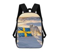 The Swedish Flag And The Foxes Cute Backpack for Women Men Lightweight Shopping Travel Daypack 17 In Bag