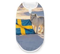 The Swedish Flag And The Foxes Cute Dog Vest Pet Clothes Sleeveless Shirt