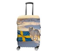 The Swedish Flag and The Foxes Trendy Suitcase Covers Unisex Luggage Cover Protector Fit 19 to 32 Inch Travel Lover XL