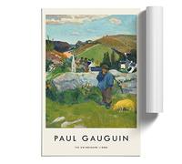 The Swineherd by Paul Gauguin | Unframed Wall Art Print | Ready to Frame Poster | Modern Home Decor Picture | Artwork for Living Room, Bedroom, Kitchen or Office | A2 (42x59.4 cm)