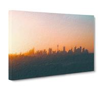 The Sydney Australia Skyline By Canvas Print | Gallery Wrapped 30mm Frame Wall Art | 20x14 inches | Ready to Hang | Modern Cityscape Picture | Living Room Bedroom Lounge Office