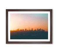 The Sydney Australia Skyline by Framed Print | A2 Walnut Framed Wall Art | Ready to Hang | Modern Cityscape Picture | Living Room Bedroom Lounge Office