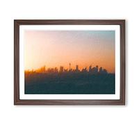 The Sydney Australia Skyline By Modern Art Framed Print | A4 Walnut Framed Wall Art | Ready to Hang | Modern Cityscape Picture | Living Room Bedroom Lounge Office
