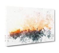 The Sydney Australia Skyline Watercolour Canvas Print | Gallery Wrapped 30mm Frame Wall Art | 20x14 inches | Ready to Hang | Modern Cityscape Picture | Living Room Bedroom Lounge Office