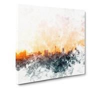 The Sydney Australia Skyline Watercolour Canvas Print | Gallery Wrapped 30mm Frame Wall Art | 20x20 inches | Ready to Hang | Modern Cityscape Picture | Living Room Bedroom Lounge Office
