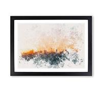 The Sydney Australia Skyline Watercolour Framed Print | A2 Black Framed Wall Art | Ready to Hang | Modern Cityscape Picture | Living Room Bedroom Lounge Office