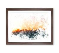 The Sydney Australia Skyline Watercolour Modern Framed Print | A3 Walnut Framed Wall Art | Ready to Hang | Modern Cityscape Picture | Living Room Bedroom Lounge Office