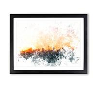 The Sydney Australia Skyline Watercolour Modern Framed Wall Art Print, Ready to Hang Picture for Living Room Bedroom Home Office Décor, Black A2 (64 x 46 cm)