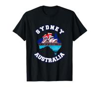 The Sydney Opera House And Australian Flag In Australian Map T-Shirt
