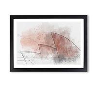 The Sydney Opera House in Abstract Framed Print | A2 Black Framed Wall Art | Ready to Hang | Abstract Fantasy Picture | Living Room Bedroom Lounge Office
