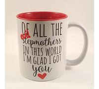 The T Bird Evil Step Mum ~ Glad I Got You Mug ~ Mothers Day Gift ~ Humorous Gift ~ Red Inner Cup ~ Coffee Lover ~ Present Mum