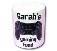 The T Bird Gaming Fund Money Box | Personalised Gamer Savings Pot | Teenager & Boys Gift | Stocking Filler Present | Vibrant Ceramic Contemporary Money Box