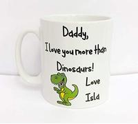 The T Bird Gifts Limited Daddy I Love You More Than Dinosaurs Personalised Mug - Father's Day Present 15 oz