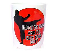 The T Bird Gifts Limited Ninja pen pot | funny Pen Pot | kick your butt | Personalised Pencil Pot | stationery gift | desk organiser | funny stationery | funny pen pot