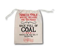 The T Bird Gifts Limited Personalised Coal Santa Sack | North pole delivery | christmas sack | present for kids bag | christmas eve bag | kids christmas stocking | personalised stocking