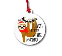 The T Bird Gifts Limited Sloth Christmas Decoration Eat Sleep Be Merry Present Xmas Decoration Sloth Lover Gift Christmas Decor Sloth Xmas Decor